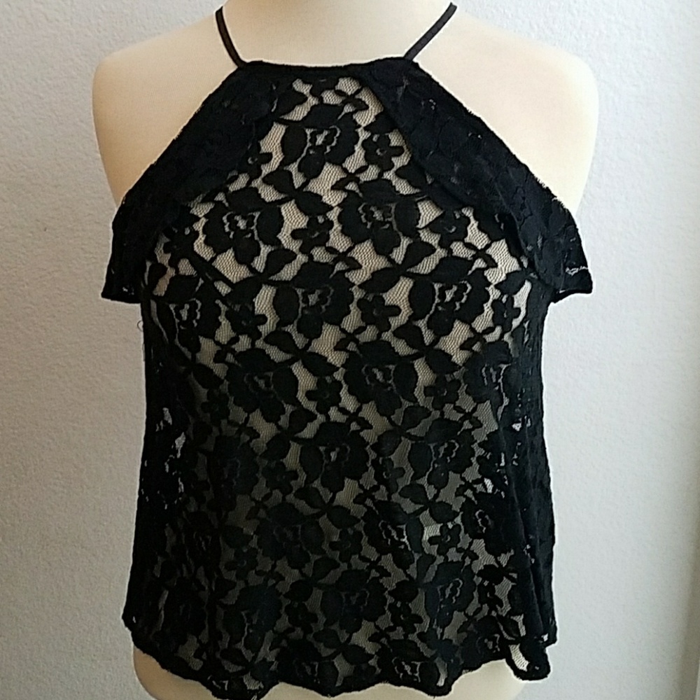 Coachella Colletion Black Lace Top